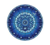 Colorato Mandala Zodiaco Stained Glass Pattern Metal Tin Sign