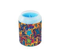 Colorato motivo a stella distorta in stile pop art portatile per animali domestici con spazzola morbida per massaggio forniture per la toelettatura degli animali domestici per cani di piccola e media