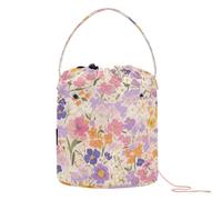 Colorato Motivo Floreale Acquerello Crochet Tote Portatile Lavoro A Maglia per Ferro Supporto Bolso para Tejer