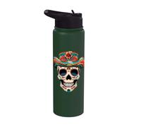 Colorato Muertos Scheletro Messicano Vacanza Cinco De Mayo Stainless Steel Insulated Water Bottle