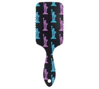Colorato Neon Fluorescente Statua Della Libertà carino colpo asciutto spazzola Progettato massaggio per capelli lisci con manico ergonomico cepillo para pelo rizado