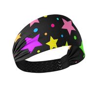 Colorato Neon Stars Nero Moda no slip allenamento fascia Elastici per capelli per capelli da donna per Palestra lavaggio viso Athletic Sports bandas elásticas para el cabello