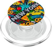 Colorato, New York, Città, gesso, arte, retro, orizzonte, icone PopSockets PopGrip per MagSafe