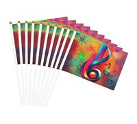 Colorato Nota Musicale Stampa Convenienza Bandiere Palmare Bandiera Portatile Decorazione Matrimoni Anniversari Vacanze