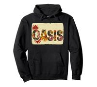 Colorato Oasis Statement con Fiori Felpa con Cappuccio