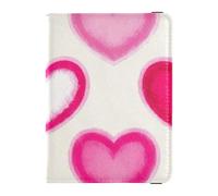 Colorato Pendente Cuore Pesca Decorativo Passaporto e Vaccino Card Holder Combo Viaggio Documenti Organizer Protector Passaporto Caso Documenti di Viaggio Portafoglio Leggero, Colorato sfumato cuore