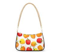 Colorato Peperoni Campana Rosso Giallo Arancione Monospalla Borse per le Donne Casual Borsa Hobo Luna Frizione Borse Chiusura Cerniera