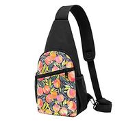 Colorato Pesca Casual Una Spalla Cross Body Borsa Del Petto Del Raccoglitore Del Telefono Degli Uomini Cross Body Bag Viaggio Walking, Nero , Taglia unica