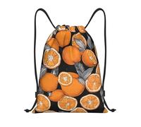 Colorato Pesca Titolo: Borsone leggero con coulisse - Sacca da palestra pieghevole impermeabile con tracolla regolabile, ideale per sport, yoga, viaggi e scuola, Nero , S