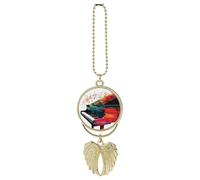 Colorato Pianoforte Tastiera Musica Auto Appeso Ornamento Specchio Retrovisore Pendente Regali Fortunati Ornamento Appeso Divertente Ciondolo Auto per Ufficio Auto Decorazione Casa Stile Oro