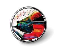 Colorato Pianoforte Tastiera Musica Distintivo Rotondo Carino Smalto Spilla Spilla Spilla Personalizzata Abbigliamento Decorazione Unisex Badge Holder Cappelli Borse Camicie Decor