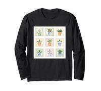 Colorato Piante In Vaso Acquerello Collezione Maglia a Manica