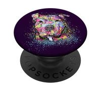 Colorato Pitbull Hippie amore per la pace e amante dei PopSockets PopGrip Adesivo
