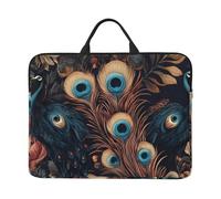 Colorato Piume di Pavone Notebook Custodia Con Maniglia Laptop 14 Pollice Computer Sleeve Per Le Donne Degli Uomini Imbottito Della Copertura Del Computer Portatile Bag
