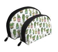 Colorato piuttosto succulento, Borsa per trucco a conchiglia Portamonete da donna Borsa da toilette piccola Borsa per cosmetici 2 pezzi