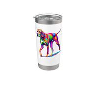Colorato Pop Art English Pointer Bicchiere termico in acciaio inox doppia parete