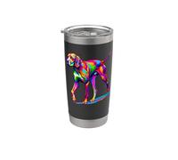 Colorato Pop Art English Pointer Bicchiere termico in acciaio inox doppia parete