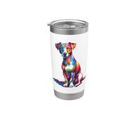 Colorato Pop Art Jack Russell Terrier Jack Russells Dog Bicchiere termico in acciaio inox doppia parete