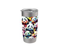 Colorato Pop Art Pandas Pattern Estetica Panda Bicchiere termico in acciaio inox doppia parete