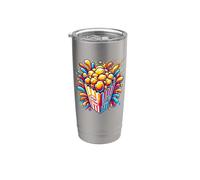 Colorato Pop Art Popcorn Chicco Di Mais Bicchiere termico in acciaio inox doppia parete