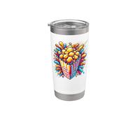 Colorato Pop Art Popcorn Chicco Di Mais Bicchiere termico in acciaio inox doppia parete
