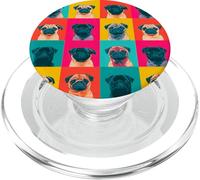 Colorato Pop Art Pug - Retro Dog Lover Design PopSockets PopGrip per MagSafe