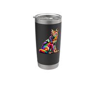Colorato Pop Art Sciacallo Sciacalli Bicchiere termico in acciaio inox doppia parete