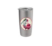 Colorato Retro Roseate Spoonbill Bird Design Bicchiere termico in acciaio inox doppia parete