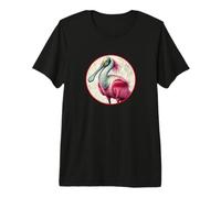 Colorato Retro Roseate Spoonbill Bird Design Maglietta Premium