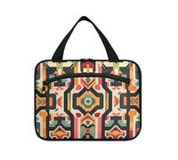 Colorato Retro Totem Hanging Bag per le Donne con Gancio Designer Kit Portatile Bag per gli Uomini Viaggiatore Crociere bolsas para maquillaje, Totem retrò colorato, L, casual