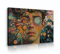 Colorato Ritratto Astratto Tela Arte Della Parete Immagine Moderna Opere D'arte Stampe Murale Unico Poster Creativi Pittura per Ufficio Dormitorio Decor 50x75cm telaio interno