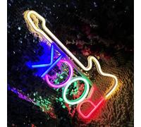 Colorato ROCK Neon Guitar Sign Per Più Occasioni Camera da letto Soggiorno Luce Notturna USB/Batteria Dual-Purpose LED Sign Compleanno Regalo Festa di Nozze Decorazione di Natale