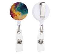 Colorato Simile Astratto Texture Retrattile Porta Badge Reel Clip ID Card Holder per Medico Infermiere Studente Ufficio Lavoratore