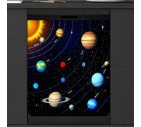 Colorato Sistema Solare Lavastoviglie Magnete Copertura Universo Pianeta Magnetico Lavastoviglie Decor Sticker Frigorifero Pannello Decalcomania Cucina Casa Decorativo, 53,3 x 66 cm