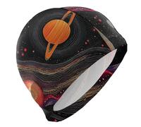 Colorato Spazio Pianeti e Terra Nuotare Adulto per Adulto Capelli Corti Nuoto Impermeabile per Gli Uomini Protezione Dei Capelli e Riduzione Della Resistenza Gorro de natación para Hombre