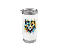 Colorato Splash Art American Bobtail Bobtails Bicchiere termico in acciaio inox doppia parete