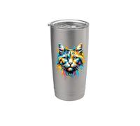 Colorato Splash Art American Bobtail Bobtails Bicchiere termico in acciaio inox doppia parete