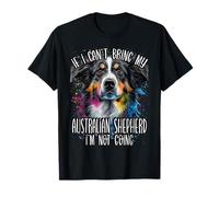 Colorato Splash Art Australian Shepherd Mamma papà Ritratto Maglietta