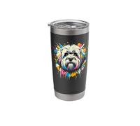 Colorato Splash Art Coton de Tulear Bicchiere termico in acciaio inox doppia parete