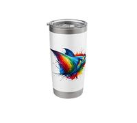 Colorato Splash Art Manta Bicchiere termico in acciaio inox doppia parete