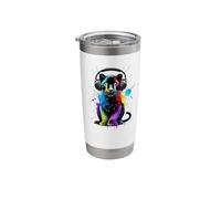 Colorato Splash Art Pantera Pantere Bicchiere termico in acciaio inox doppia parete