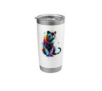 Colorato Splash Art Pantera Pantere Bicchiere termico in acciaio inox doppia parete