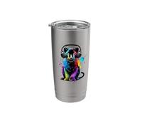 Colorato Splash Art Pantera Pantere Bicchiere termico in acciaio inox doppia parete