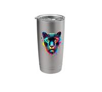 Colorato Splash Art Pantera Pantere Bicchiere termico in acciaio inox doppia parete