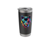 Colorato Splash Art Pantera Pantere Bicchiere termico in acciaio inox doppia parete
