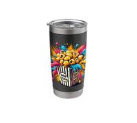 Colorato Splash Art Popcorn Chicco Di Mais Bicchiere termico in acciaio inox doppia parete