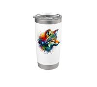 Colorato Splash Art Sciacallo Sciacalli Bicchiere termico in acciaio inox doppia parete
