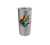 Colorato Splash Art Sciacallo Sciacalli Bicchiere termico in acciaio inox doppia parete