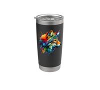 Colorato Splash Art Sciacallo Sciacalli Bicchiere termico in acciaio inox doppia parete