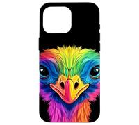 Colorato struzzo africano fauna selvatica safari animali neri Custodia per iPhone 16 Pro Max